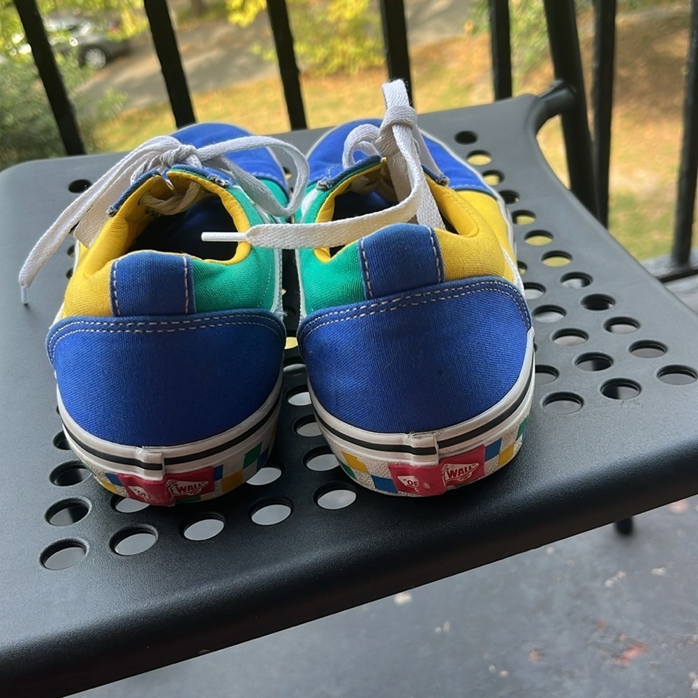 VANS Classic Colorblock Blue Yellow Skate Shoes Youth Size 7 - Picture 5 of 9